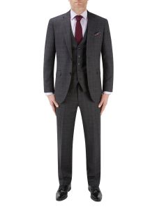 Pinsent Suit Charcoal Wine Check