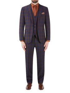 Ramsay Suit Navy / Rust Check
