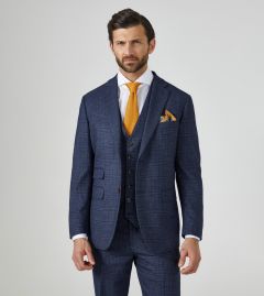 Woolf Suit Tailored Jacket Navy Check