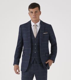 Doyle Suit Tailored Jacket Navy Check