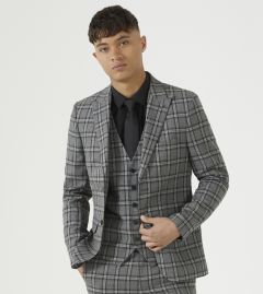 Angus Suit Slim Jacket Grey Check