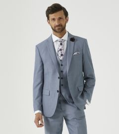 Wyse Suit Jacket Blue Micro Check