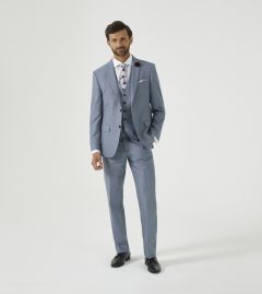 Wyse Suit Blue Micro Check
