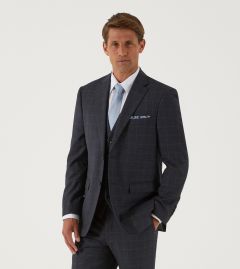 Baines Suit Tailored Jacket Charcoal Check