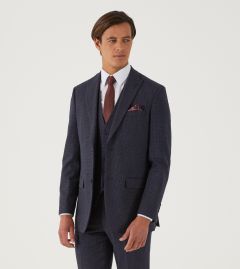 Brayden Suit Tailored Jacket Blue / Red Dogtooth Check