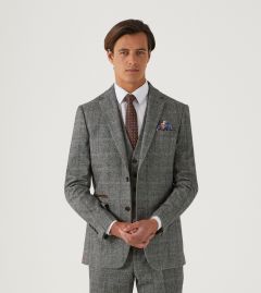 Rowan Suit Tailored Jacket Grey Herringbone Check