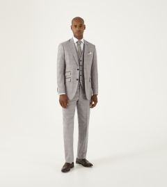 Cedric Suit Tailored Stone / Brown Check