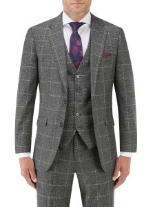 Tudhope Slim Suit Jacket Charcoal Check
