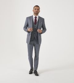 Reece Slim Suit Blue Check