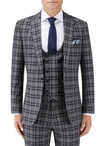 Kiefer Slim Suit Jacket Black / Grey Check