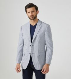 Peaty Jacket Grey Stripe
