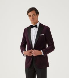 Jive Velvet Tailored Jacket Plum