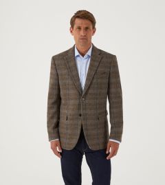 Astbury Tailored Jacket Brown / Blue Herringbone