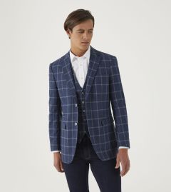 Jepson Jacket / Waistcoat Outfit Blue Check