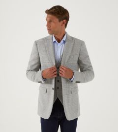 Clayton Tailored Jacket Ecru / Blue Check