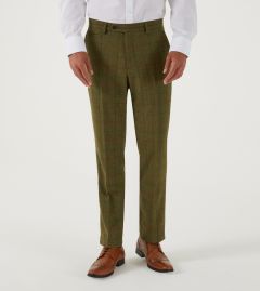 Oswin Suit Tapered Trouser Green / Red Herringbone Check