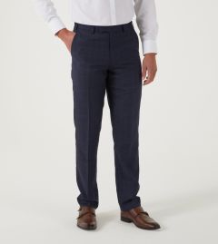 Baines Suit Tailored Trouser Navy Check