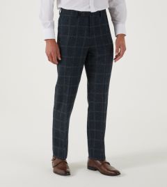 Heaton Suit Tailored Trouser Navy / Purple / Corn Check