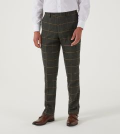 Warriner Suit Tailored Trouser Olive W/P Check