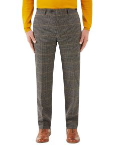 Leahy Suit Slim Trouser Brown Check