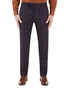 Ramsay Suit Slim Trouser Navy / Rust Check