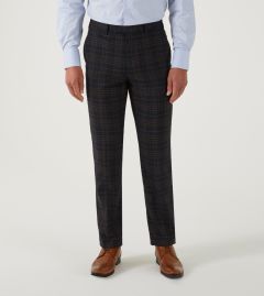 Alton Suit Tapered Trouser Black / Brown / Blue Check