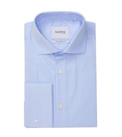 Cotton Formal Shirt Tailored Blue Dobby