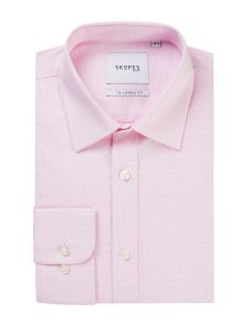 Tailored Formal Shirt Pink Micro Weave