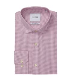 Cotton Formal Shirt Tailored Fit Red Geo