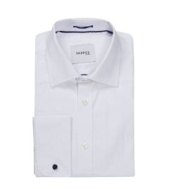 Luxury Cotton Formal Shirt Slim White Twill