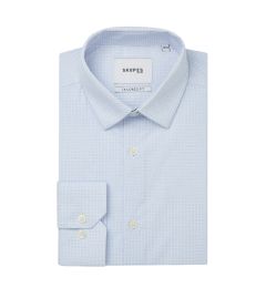 White / Pale Blue Geo Formal Shirt