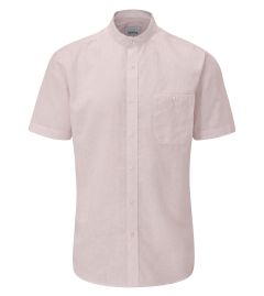 Linen / Cotton Casual Shirt Tailored Pink Micro Gingham 