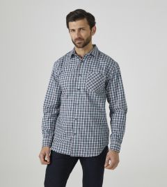 Navy Red Multi Check Casual Shirt