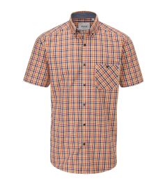 Burnt Orange / Navy Check Casual Shirt