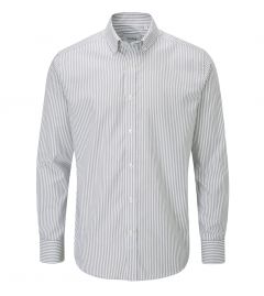 Grey Oxford Stripe Casual Shirt
