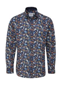 Cotton Party Shirt Tailored Navy Floral
