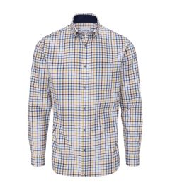 Cotton Casual Shirt Tailored Ecru Multi Check