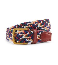 Multi Blue / Orange / Ecru Stretch Web Belt