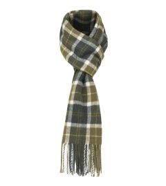 Kai green navy check scarf
