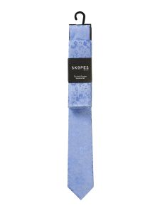 Metallic Baby Blue Tie and Pocket Square