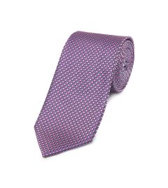 Navy with Pink Square Jacquard Design Tie 