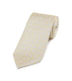 Gold / Silver Teardrop Medallion Design Silk Tie