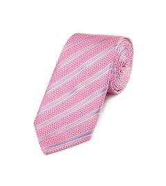 Bright Pink with Blue Stripe Design Tie