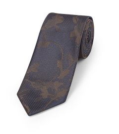 Brown Floral Design Tie