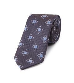 Brown / Blue Flower Design Tie