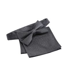 Bow Tie And Pocket Square Silver
