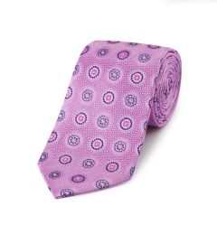 Pink Medallion Silk Tie