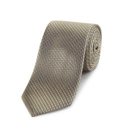 Yellow / Silver Square Silk Tie
