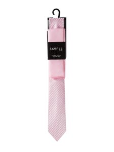 Pink Contemporary Tie and Pocket Square