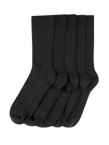 Black Rib 5 Pack Socks